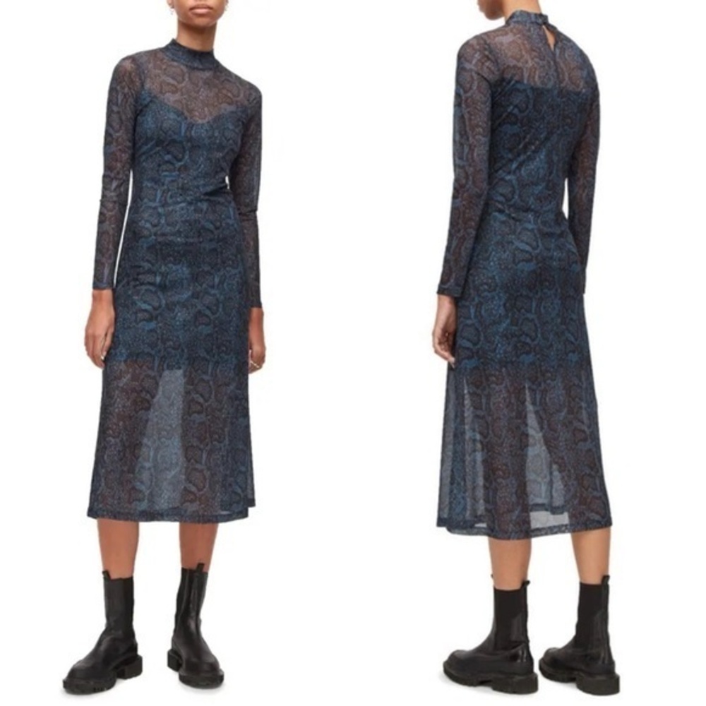 ALLSAINTS Hanna Tamora Long Sleeve Midi Dress‎